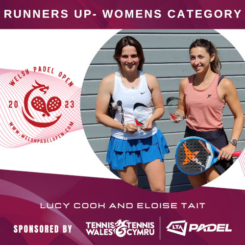 The Welsh Padel OPen Womens Open Runners-up