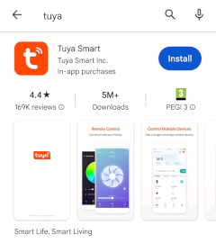 The Tuya Smart App in the App/Play store